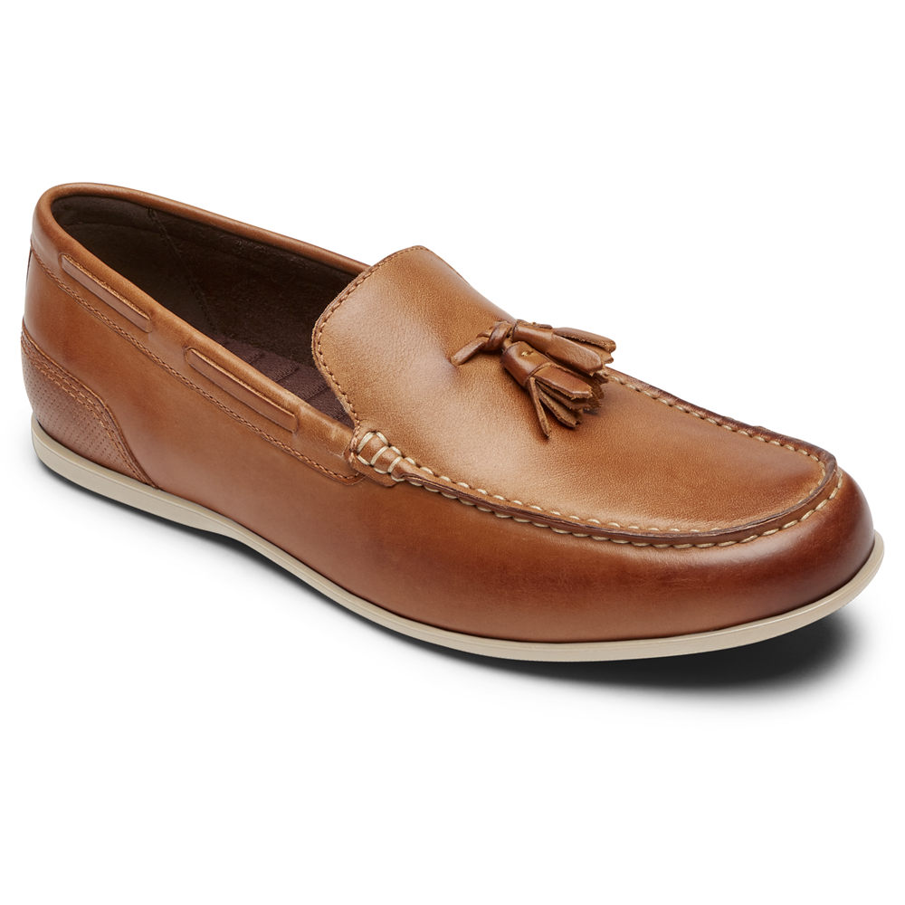 Rockport Singapore Mens Loafers - Malcom Tassel Brown - IX8397425